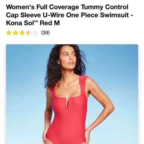 NWT Full Coverage Tummy Control
Cap Sleeve U-Wire One Piece Swimsuit - K… - Picture 5 of 6
